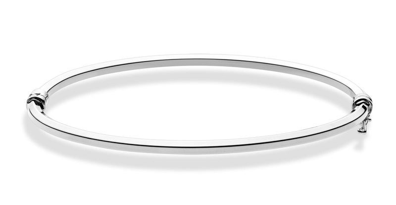 Miabella 925 Sterling Silver Italian Oval Hinged Bangle Bracelet for Women/Made in Italy (Medium - 7.5 Inches) - Image 2